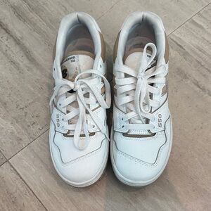 Like new New Balance 550 White and Tan Sneakers